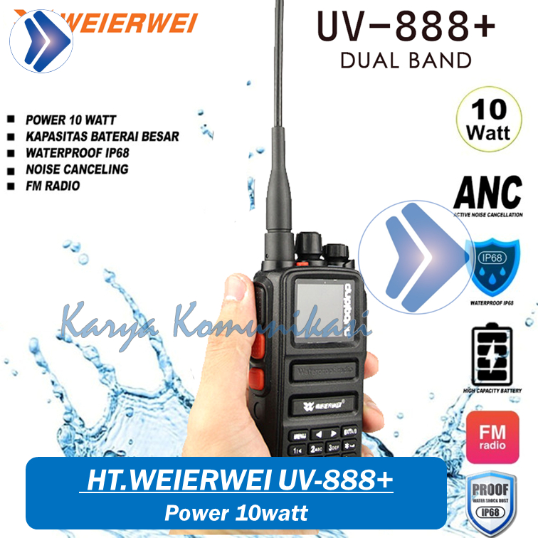 Weierwei UV-888 Plus HT Dual Band 10W Original ht weierwei uv888+