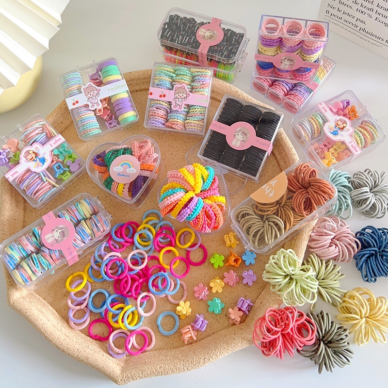 Nona Set Ikat Rambut Anak | Aksesoris Rambut Set Anak Model Korea | Kunciran Ikat Rambut Anak | Grat