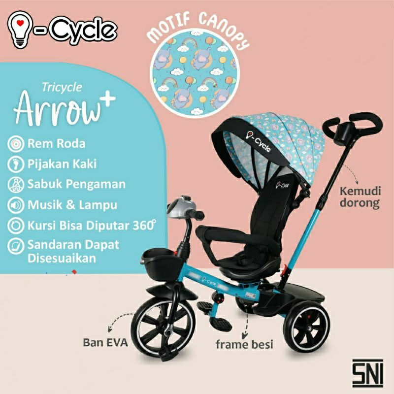 I-Cycle Stroller Anak (Arrow Plus) Stroller Baby/Sepeda Anak Roda Tiga