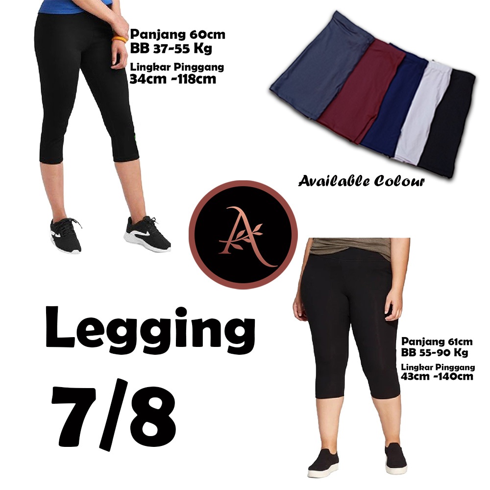 Grosir Murah Berkualitas Celana Legging 7 per 8 selutut sedengkul Basic polos Ukuran standart dan Ju