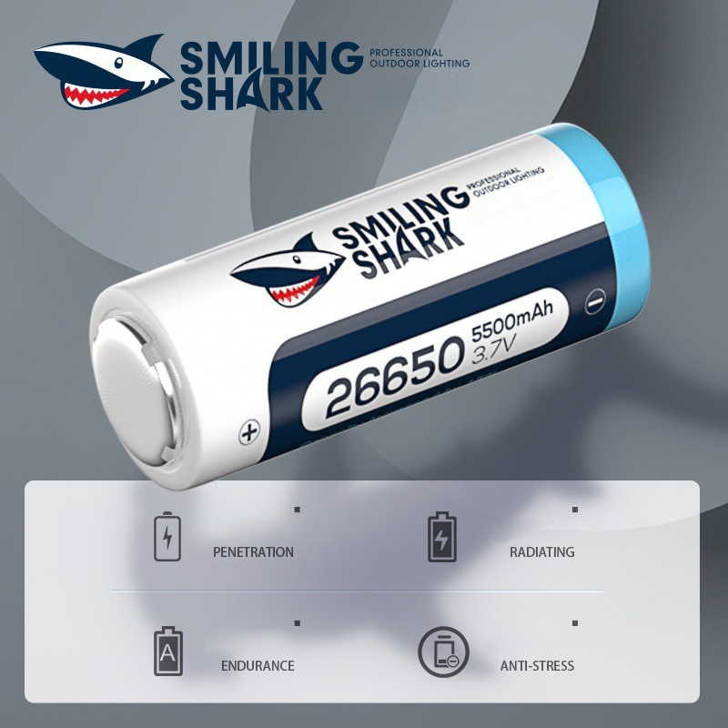 Baterai Smiling Shark 26650 Baterai Lithium 26650 SmilingShark Rechargeable