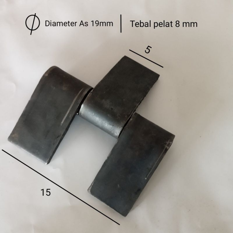 Engsel bak besi AS besar pendek