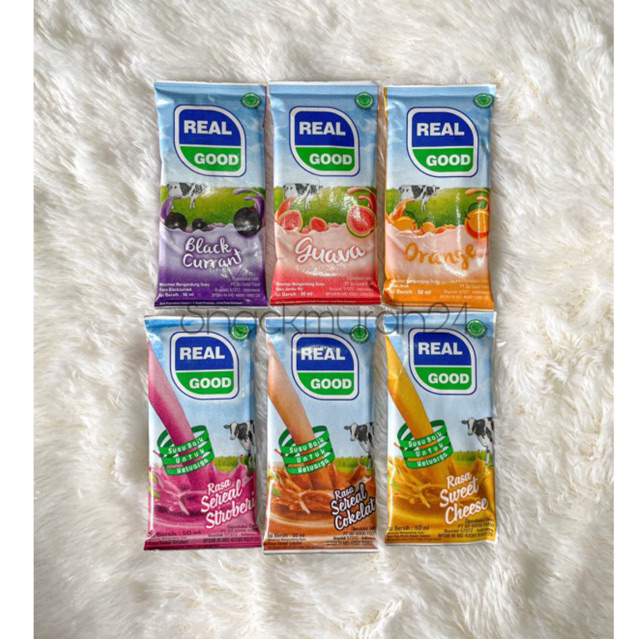 

Real Good Susu Bantal 50 ML Rasa Cokelat Stroberi Keju Cheese Blackcurrant Guava Jeruk