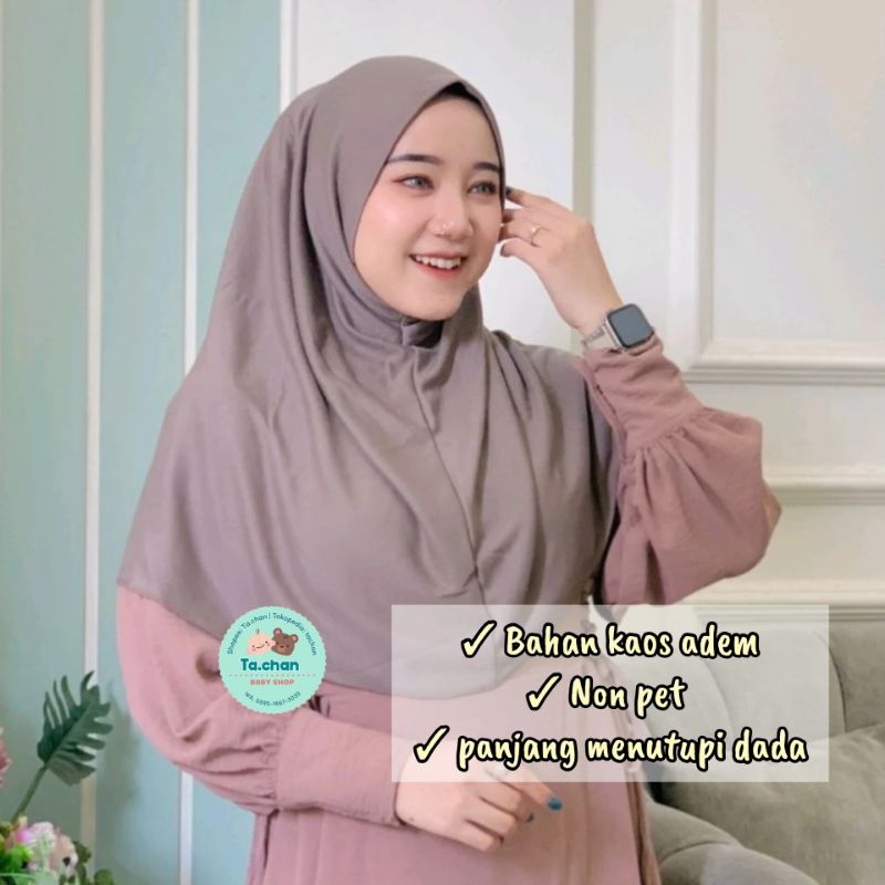 Hijab Instan Kaos Najwa Non-Pet tanpa pet / Hijab langsungan / jilbab kaos non pet / jilbab instan k