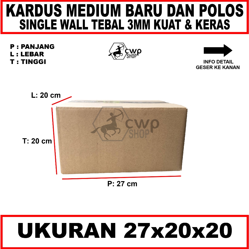 

Kardus Box Karton Packing Polos Uk 27x20x20