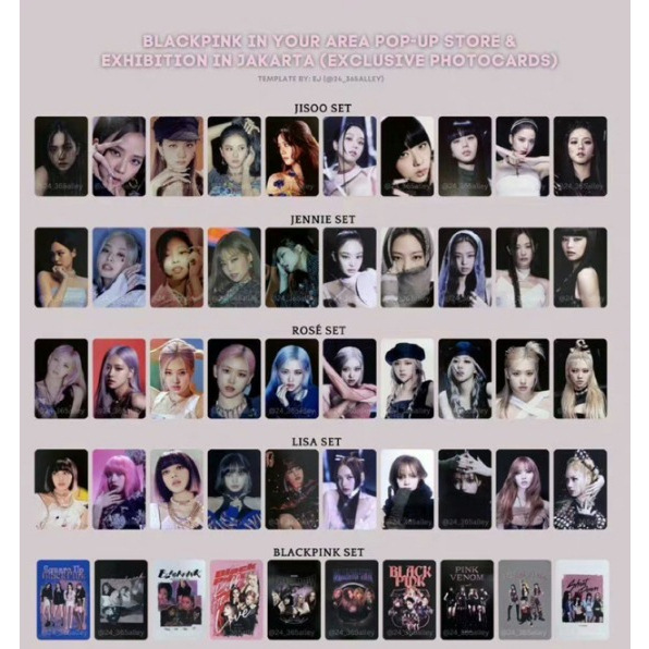 SET FLIMTY PHOTOCARD BLACKPINK EXHIBITION POP UP STORE IN JAKARTA ROSE JENNIE LISA JISOO