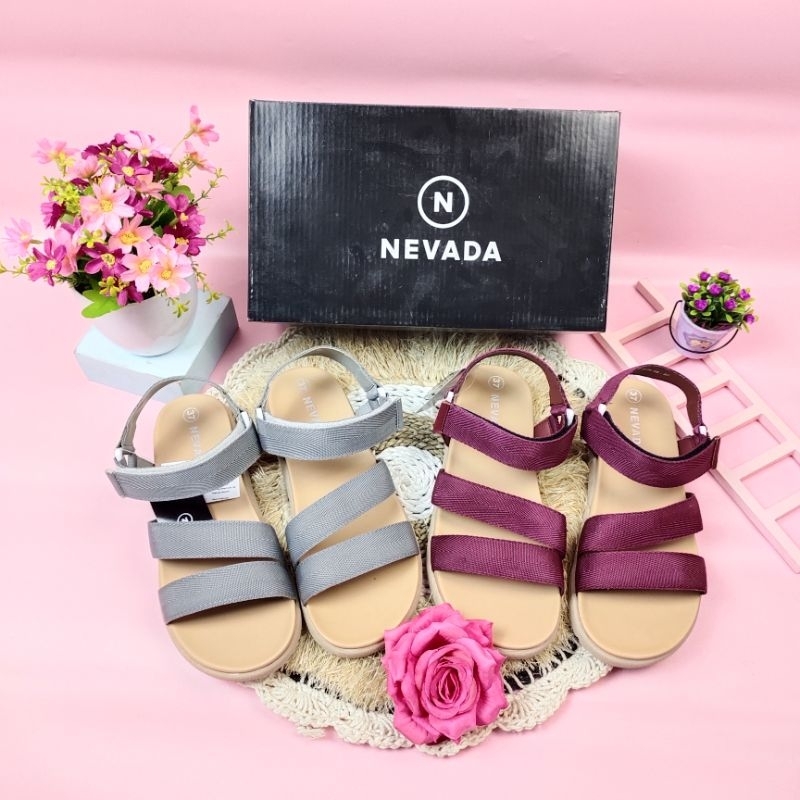 ‼️Laila branded‼️ sandal gunung cewek Nevada / sandal cewek dewasa tali belakang (SHK05)