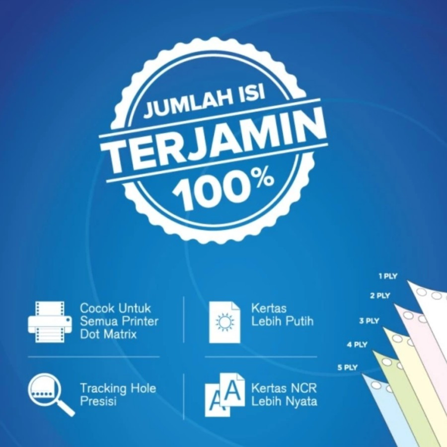 

Promo continuous form 5ply warna paperline/sinar dunia