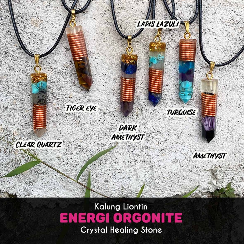 Kalung Liontin Energi Orgonite Crystal Healing Stone (LBP246)