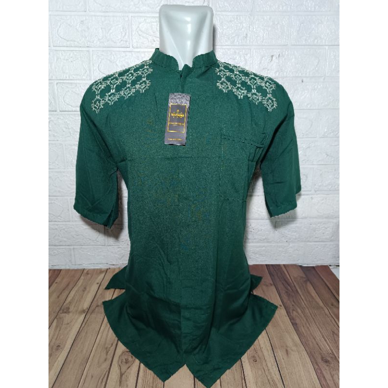 BAJU KOKO PRIA LENGAN PENDEK BORDIR TIRTA TANJUNG TERKINI TERBARU/ WARNA BAGUS/ BAJU MUSLIM DEWASA