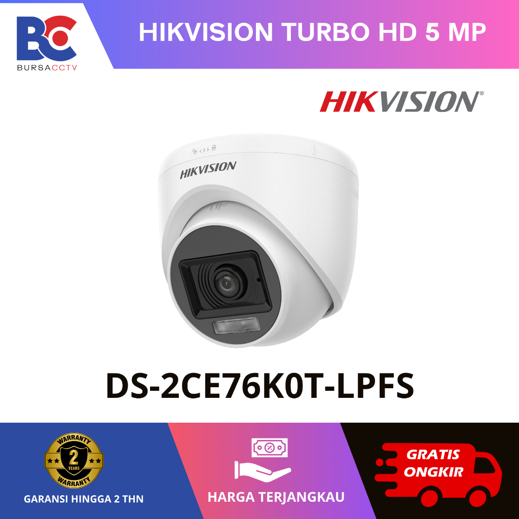 CCTV HIKVISION Turbo HD 5 MP Indoor (DS-2CE76K0T-LPFS)