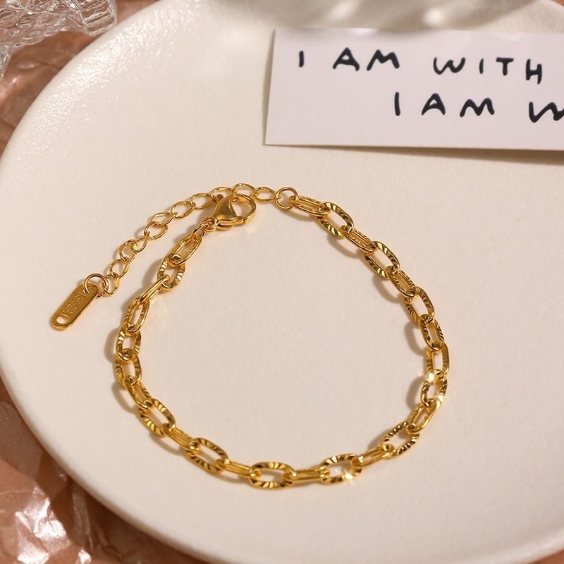 Clafel & Co - CLAIRE Gelang Tangan Rantai Wanita Titanium Asli Lapis Emas 18K Gold Zircon Jewelry