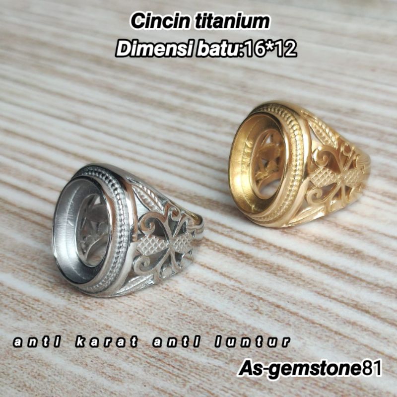 Cincin emban ring[titanium]T5 16*12