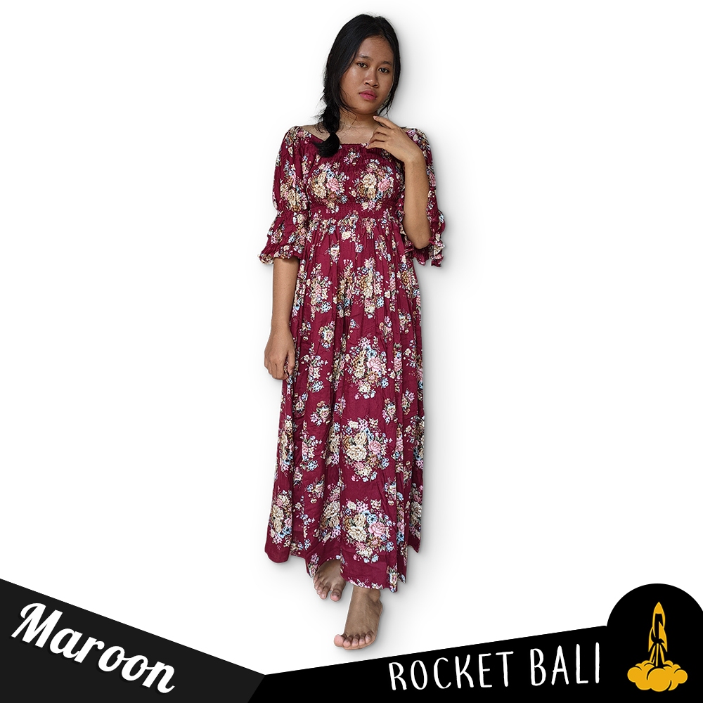 Nagita Long Dress Rayon Premium - Dres Pantai Wanita