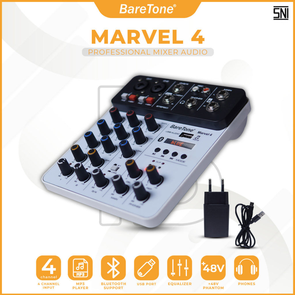 Mixer Audio BareTone Max Marvel 4- Professional MIxer 4 channel