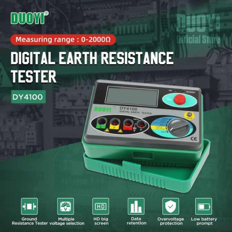 GROUNDING TESTER DIGITAL EARTH TESTER DY4100 / DY 4100 Alat Test Grounding Merger Ground