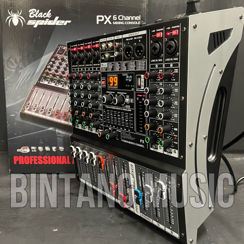 power mixer 6 channel blackspider px6 original