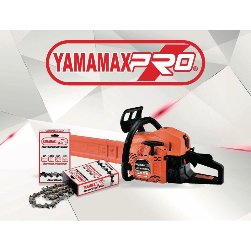 Chainsaw Yamamax GX58 Pro Bar baja 22" laser - senso YAMAMAX potong kayu 22in - chain Saw yamamax