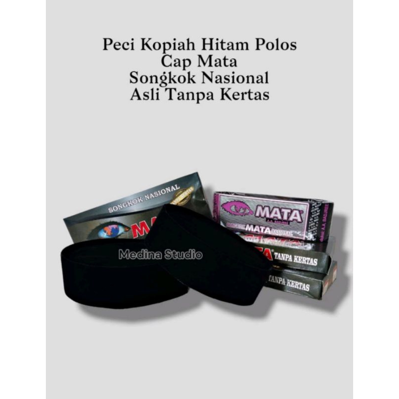 peci songkok nasional hitam tanpa ventilasi udara (AC) terbaru kualitas tahan air original cap mata