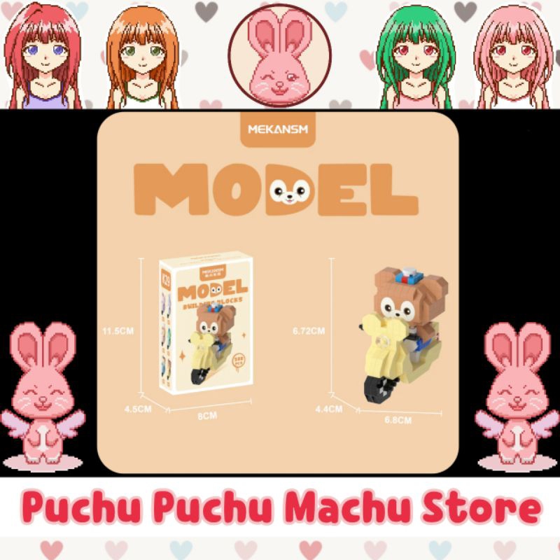 MODEL BRICKS BIKE DUFFY Naik Motor Mainan Nano Block Brick DISNEY 3D Edukasi