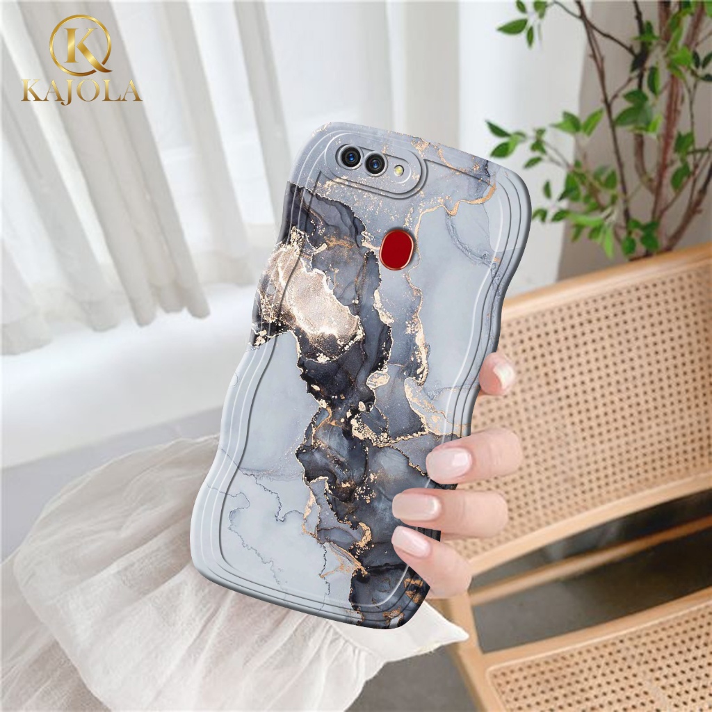 Case Gelombang Oppo A5S / A12 / A11K / A7 / F9 Motif Aesthetic Bahan Softcase silicon Lentur - Skin 
