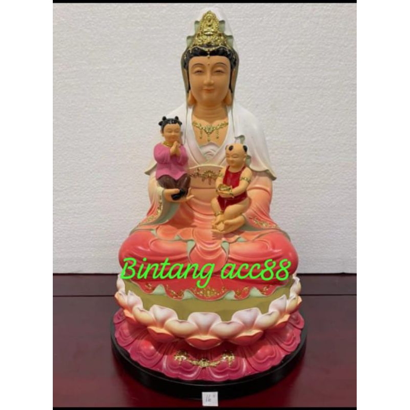 patung dewi kwan im/guan yin/ kwan in anak 16 inch- fiber -24