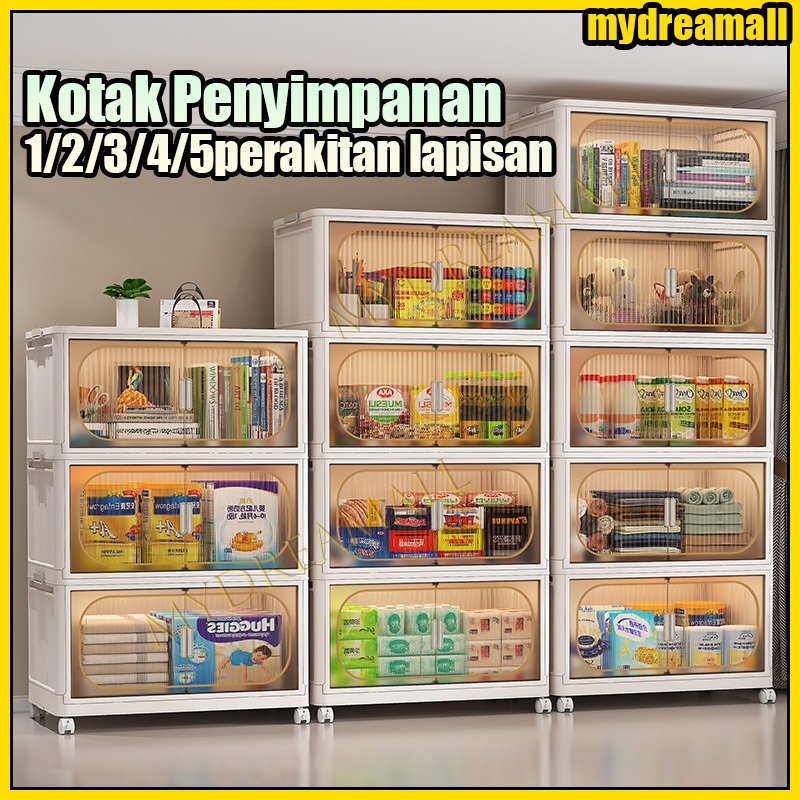 【Termurah】COD Kotak Penyimpanan Keluarga Kotak Penyimpanan Rakitan Kotak Penyimpanan Pintu Lipat Kot