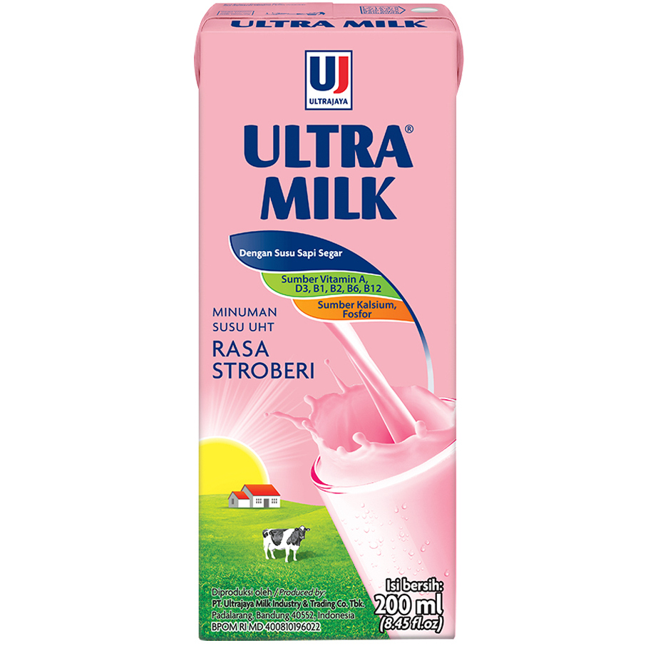

ULTRA MILK Susu UHT Stroberi 200 ml
