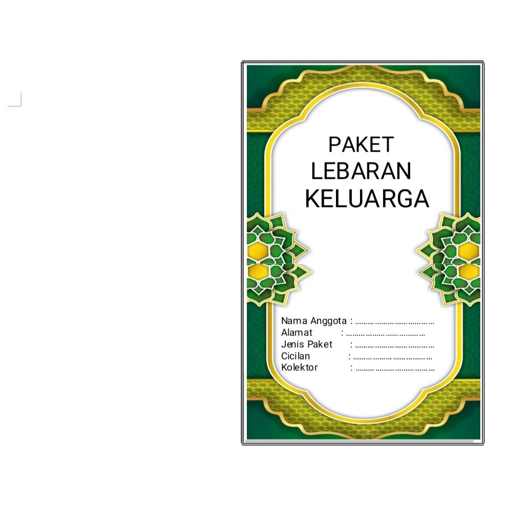 KARTU PAKET LEBARAN HARIAN ISI 20 Pcs