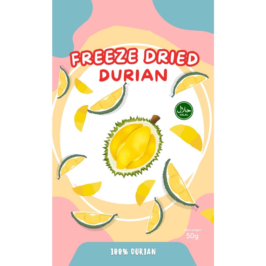 Nafariz724 50G Cemilan Durian Kering Buah Kering Buah Freeze Dried Strawberry Korea Keripik Buah