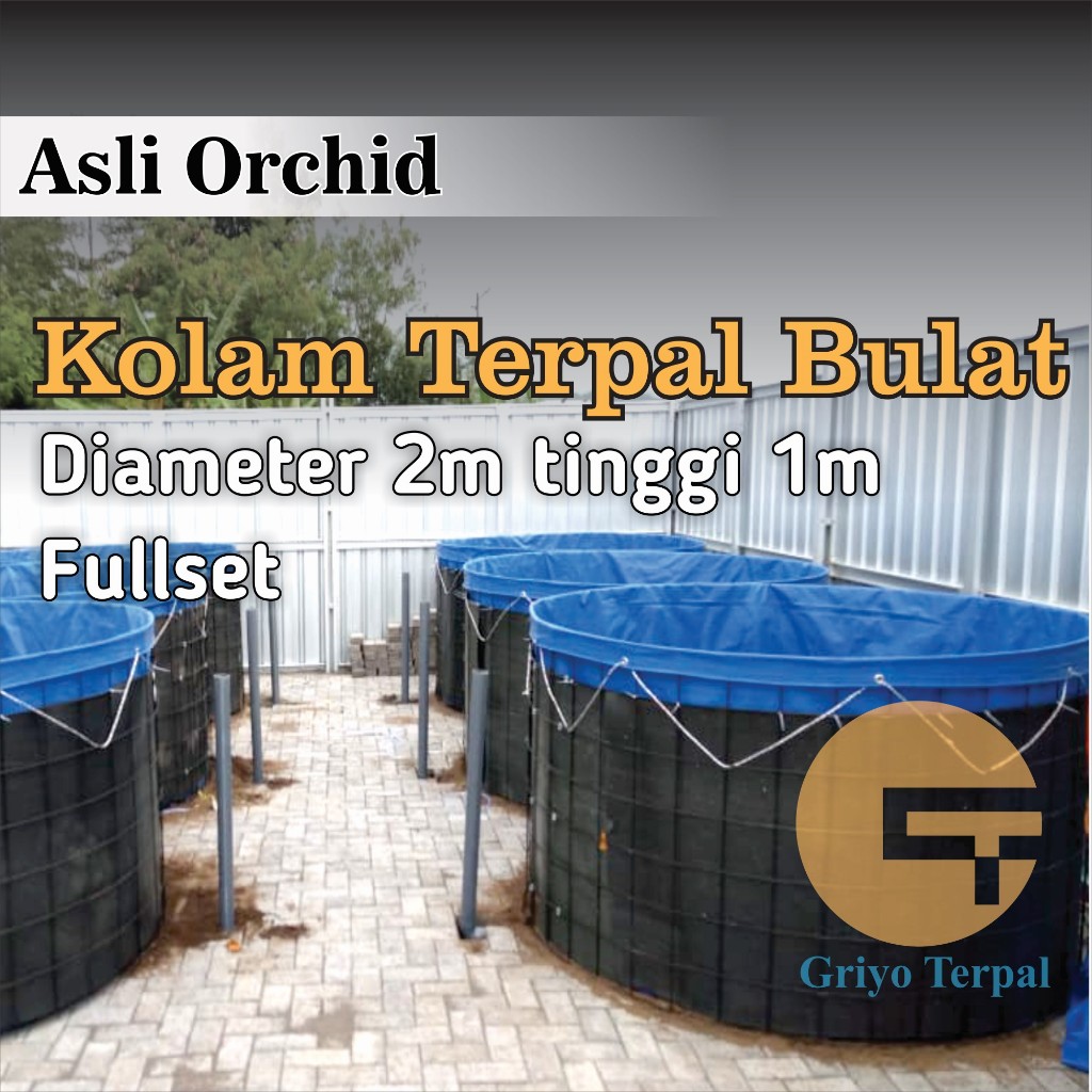 Orchid kolam ikan terpal Diameter 2 tinggi 1 Fullset kolam ikan terpal orchid