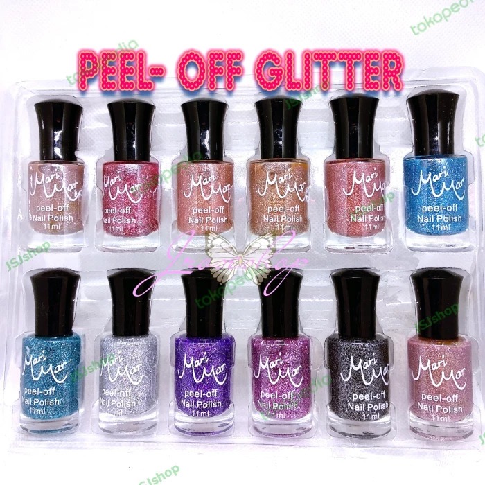 Marimar Nail Pollish Peel Off Glitter kode 077  - Kutek Marimar Peel Off Glitter 077