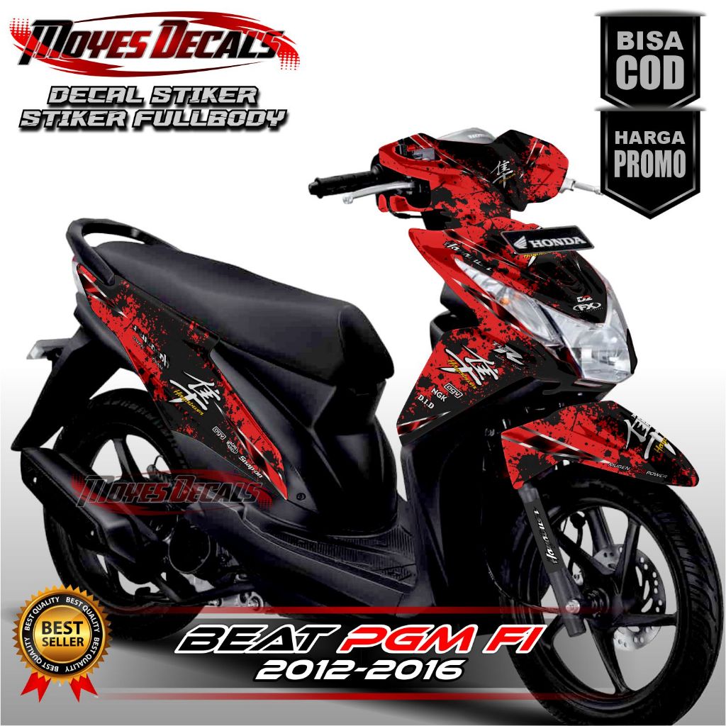 Motif Baru Decal Stiker Variasi Fullbody Honda Beat Fi 2014 2016 Motiv Hayabusa