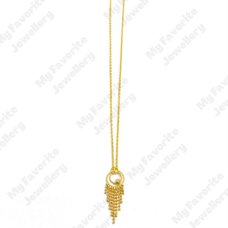 Kalung Variasi Matahari Rumbai Emas Asli Kadar 700