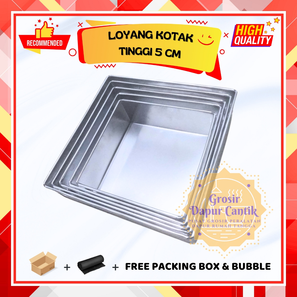 Loyang Bolu Kotak / Loyang Kue Segi Empat / Lengser Kotak / Lengser Persegi / Loyang Lapis Legit Kot