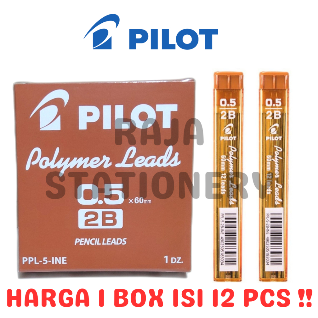 

PILOT PENCIL LEAD 2B 0.5MM ISI PENSIL MEKANIK PILOT 0.5 PPL5 2B PPL-5 BOX [12PCS]