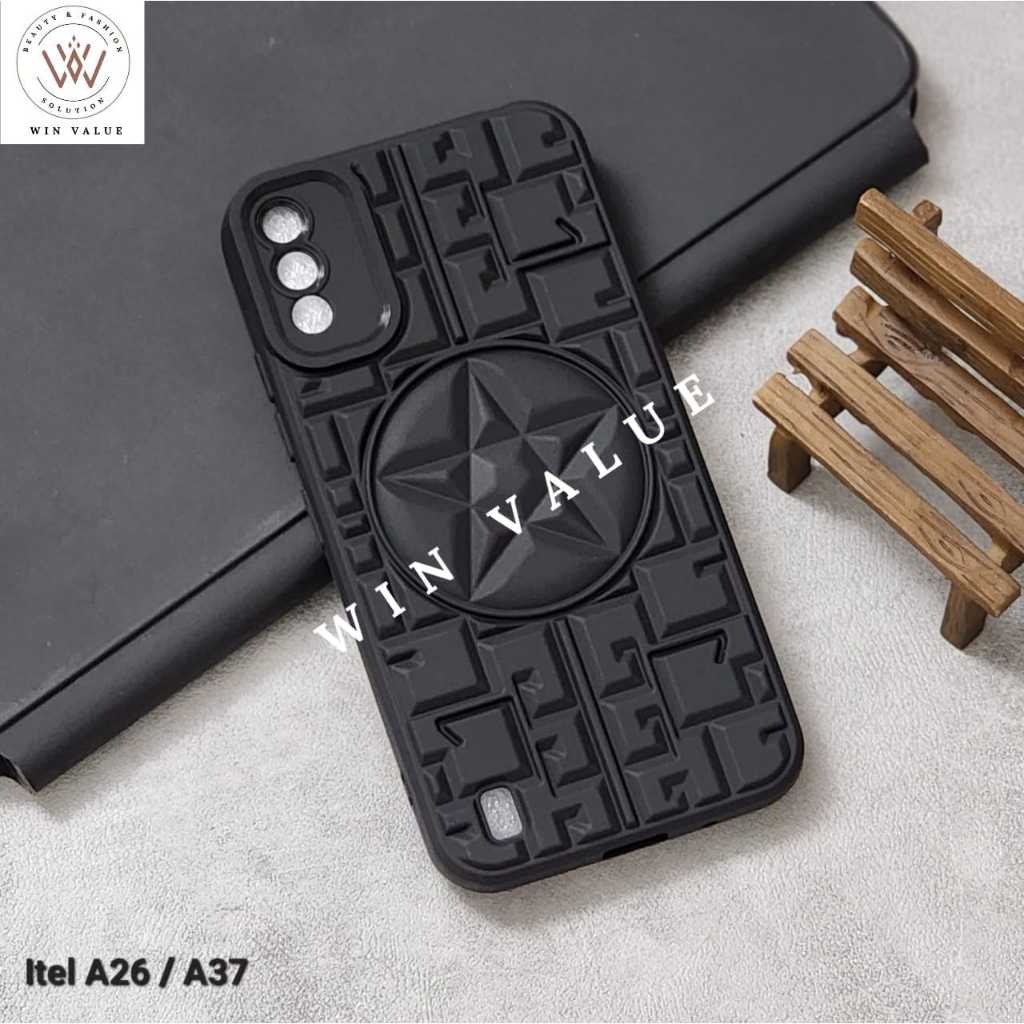 Itel A26 Case 3D Star Case motif Macaron Black Itel A26