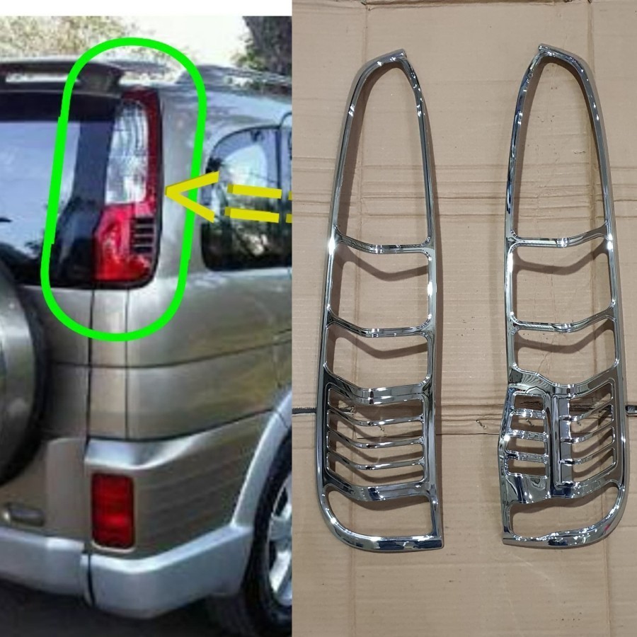 Garnish lampu belakang mobil taruna chrome