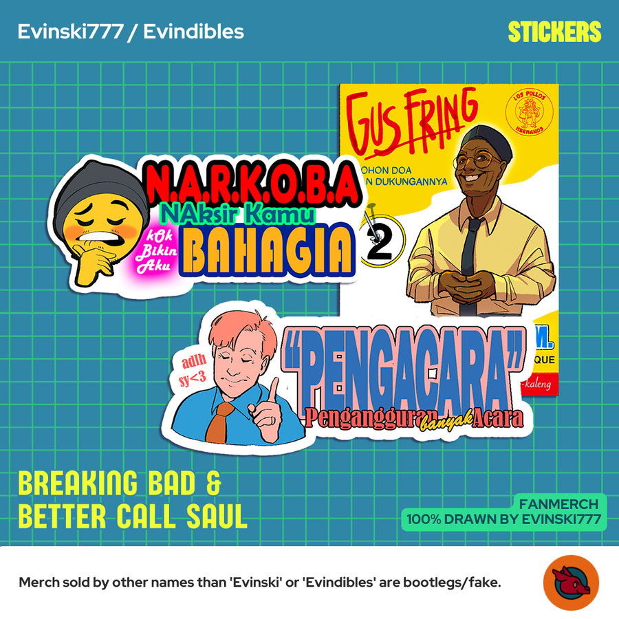 Sticker Stiker Meme Lucu Kocak Funny Angkot Jamet Breaking Bad Better Call Saul Gus Fring Gustavo Je