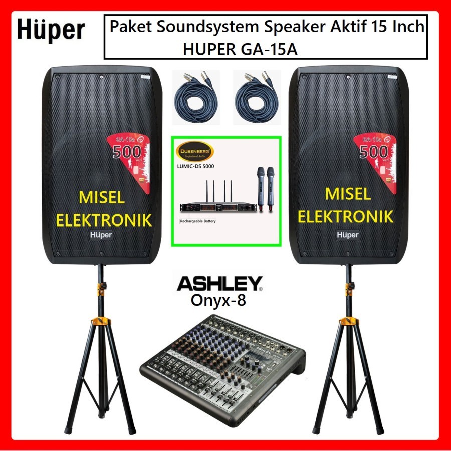Paket soundsystem outdoor speaker 15 inch Huper GA15A Ashley Onyx 8