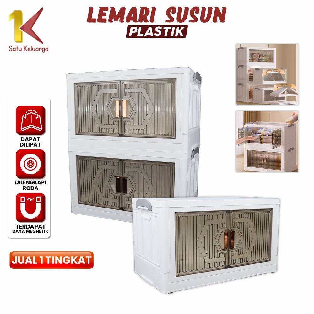 Satu Keluarga Lemari Susun Plastik Serbaguna dengan Roda C986 Laci Cabinet Polibox Kotak Penyimpanan