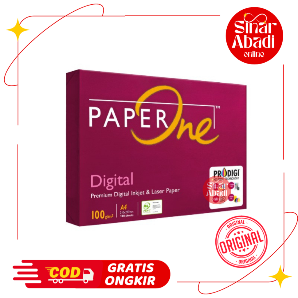 

KERTAS HVS A4 100 GSM PAPER ONE / KERTAS FOTOKOPI MURAH