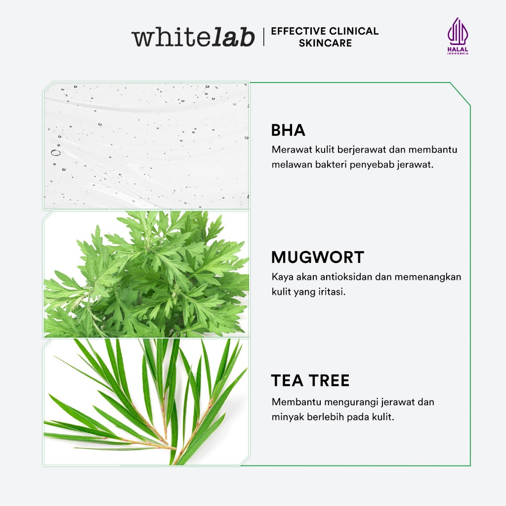 Whitelab Acne Soap - Sabun Wajah Dan Badan Untuk Kulit Berjerawat Dengan Mugwort, Bha & Tea Tree [BPOM] Image 2