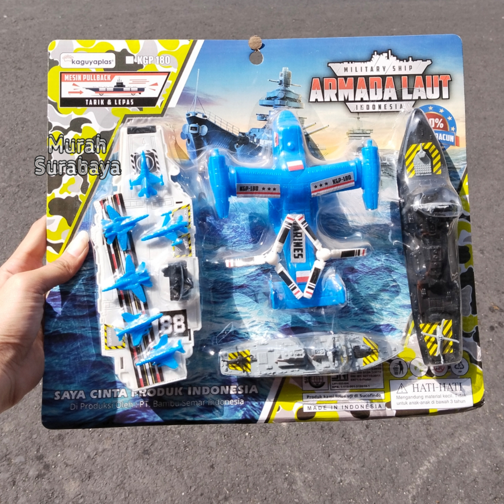 Mainan Military Ship Kapal Induk Pesawat Mesin Pull Back KGP 180 | Mainan Kapal Perang Dan Pesawat O