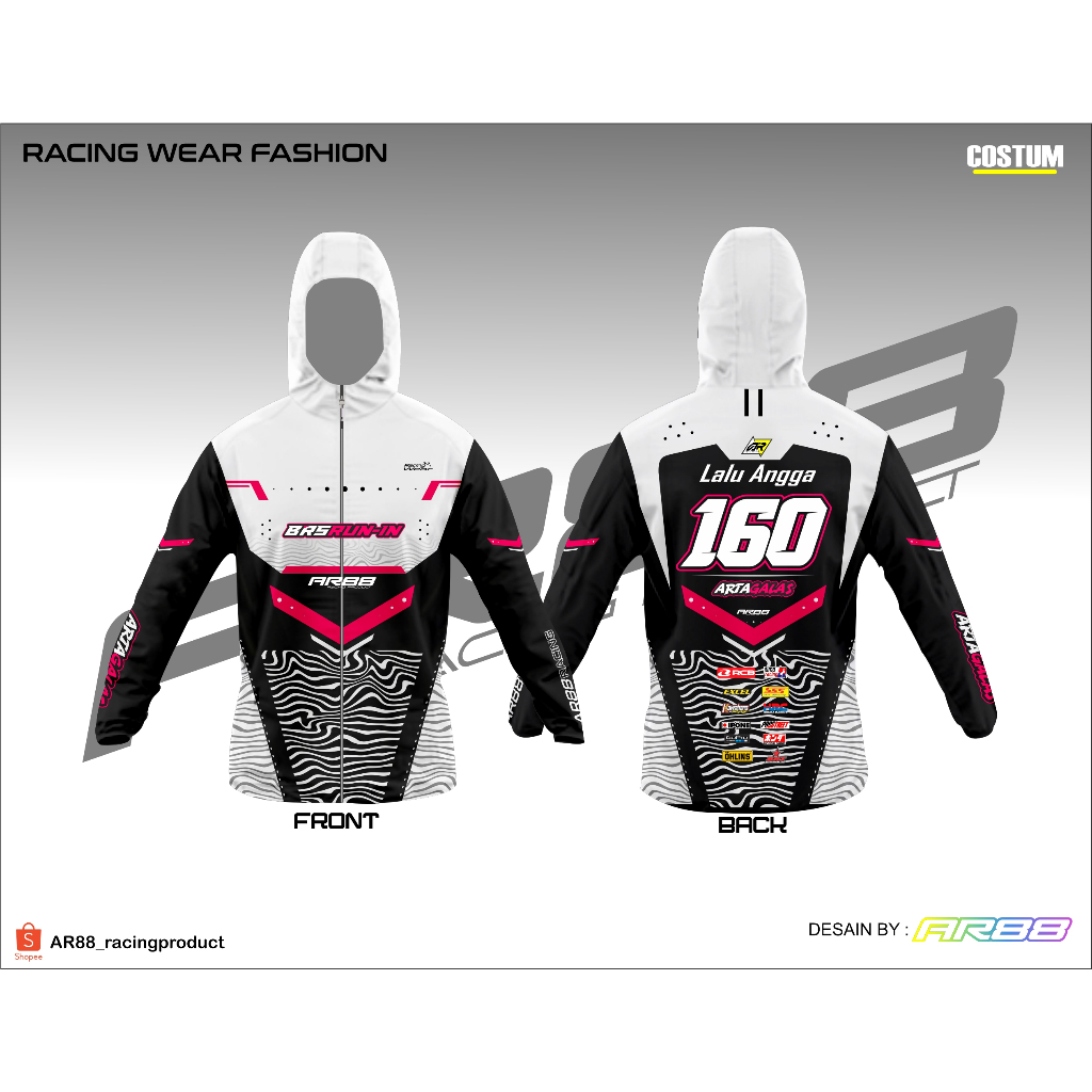 Jaket Racing Costum Bahan taslan/parasut Supermoto Komunitas Free desain