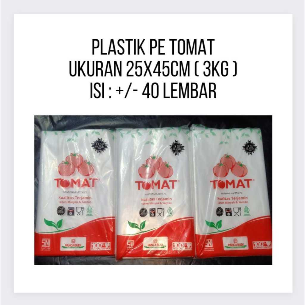 Termurah Plastik Pe tomat 25x45 - 3KG