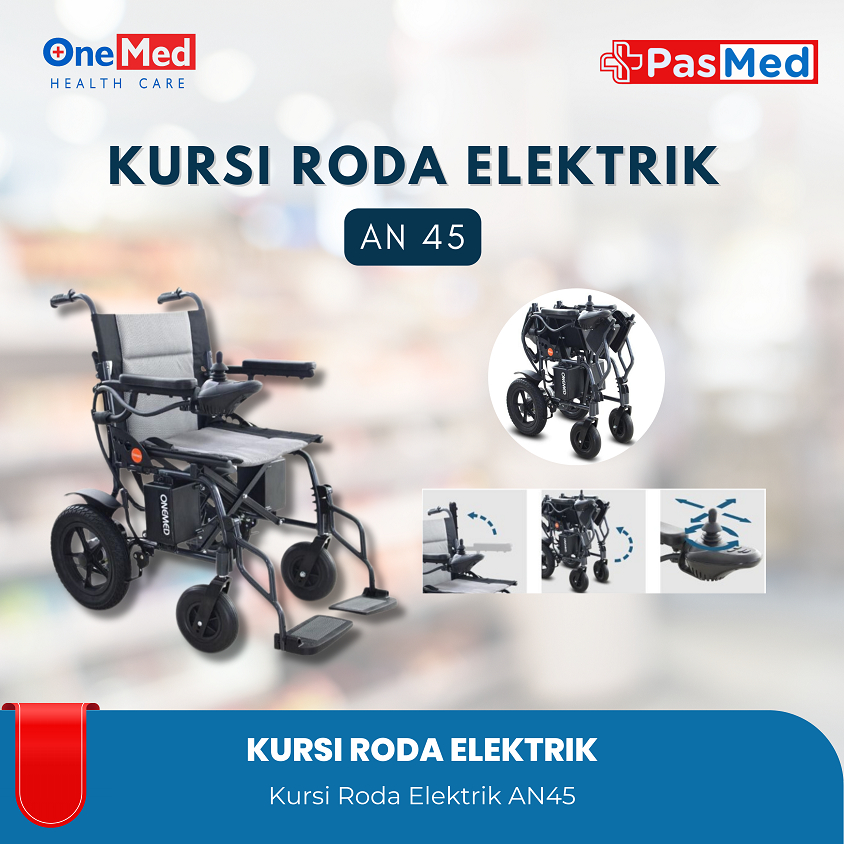 Kursi Roda Elektrik Travelling Portable Lipat | Kursi Roda Listrik|ONEMED AN45