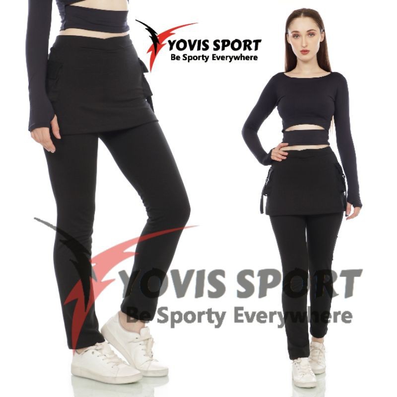 Celana senam rok kantong yovis sport
