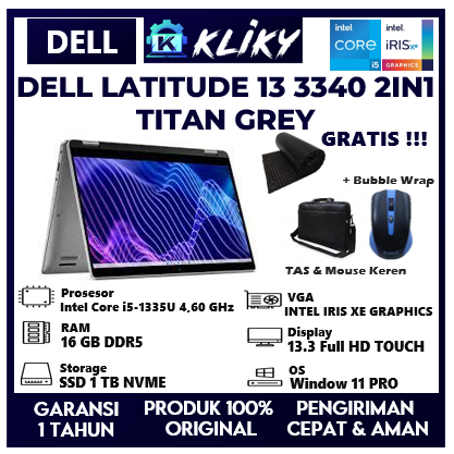 Laptop Touchscreen Dell Latitude 13 3340 Intel Core i5 Gen 13 Ram 16Gb ssd 512Gb Titan Grey | Laptop