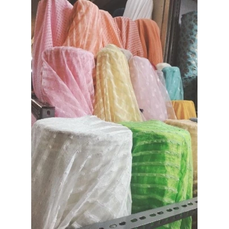 bahan/kain organza salur